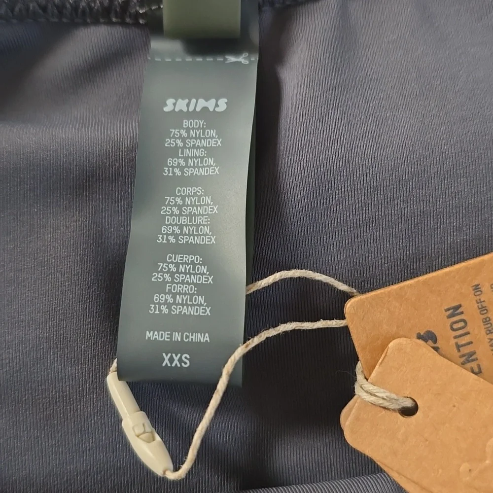 SKIMS Swim Shaping Bikini Tank Top Size:XXS Gunmetal Grey